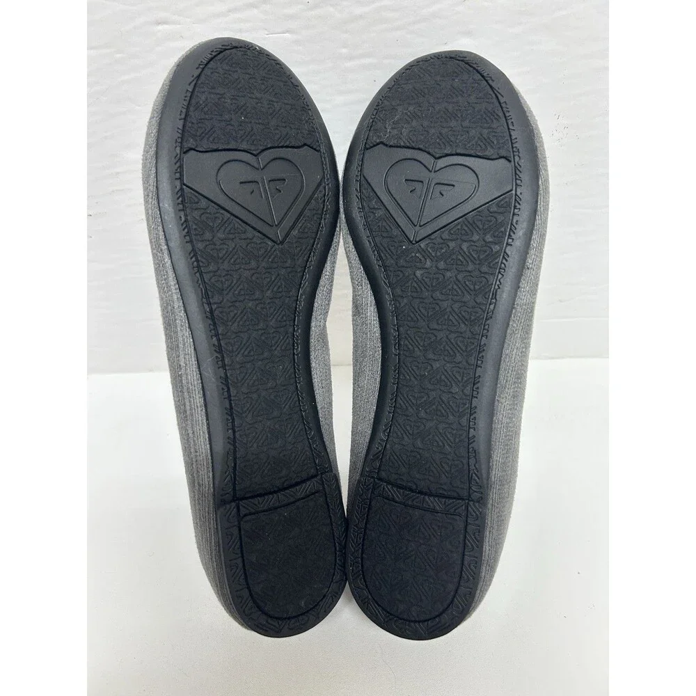 Y2k Roxy Claudette Ballet Flats Gray 8.5 Metallic Chain Link Goth Casual Grunge